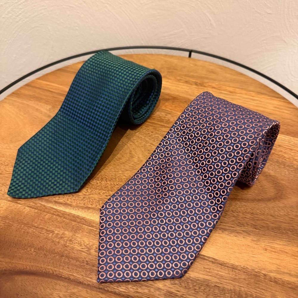 Pair of Charvet Silk Jacquard Ties | Set of Two